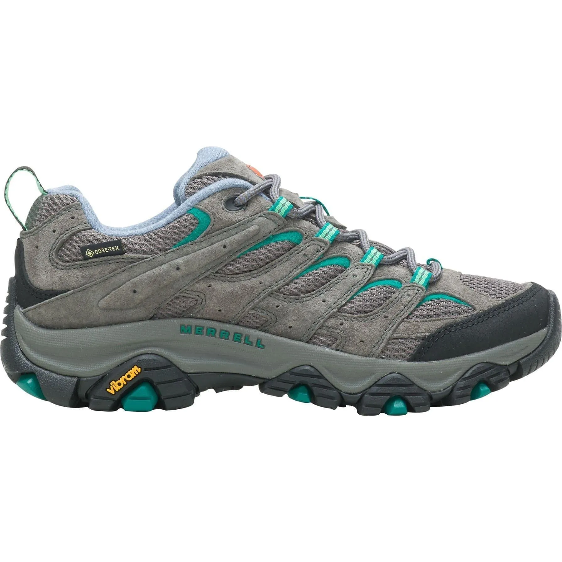 Performance Driven Secure Lacing Merrell Moab 3 GORE-TEX Womens Walking Shoes - Grey