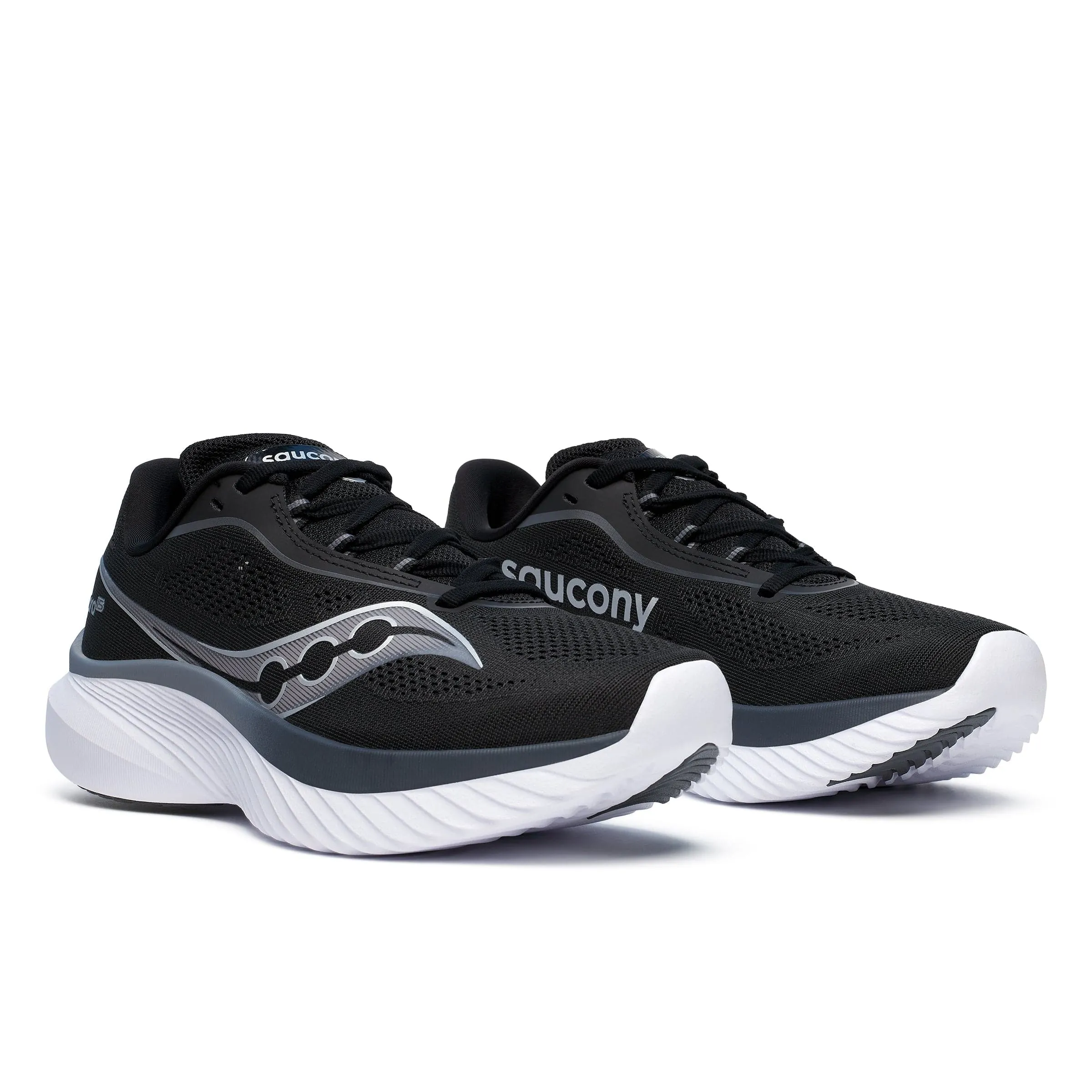 speed - training shoes DurableConstruction Saucony Kinvara 15 Women's Running Shoes in Black/White