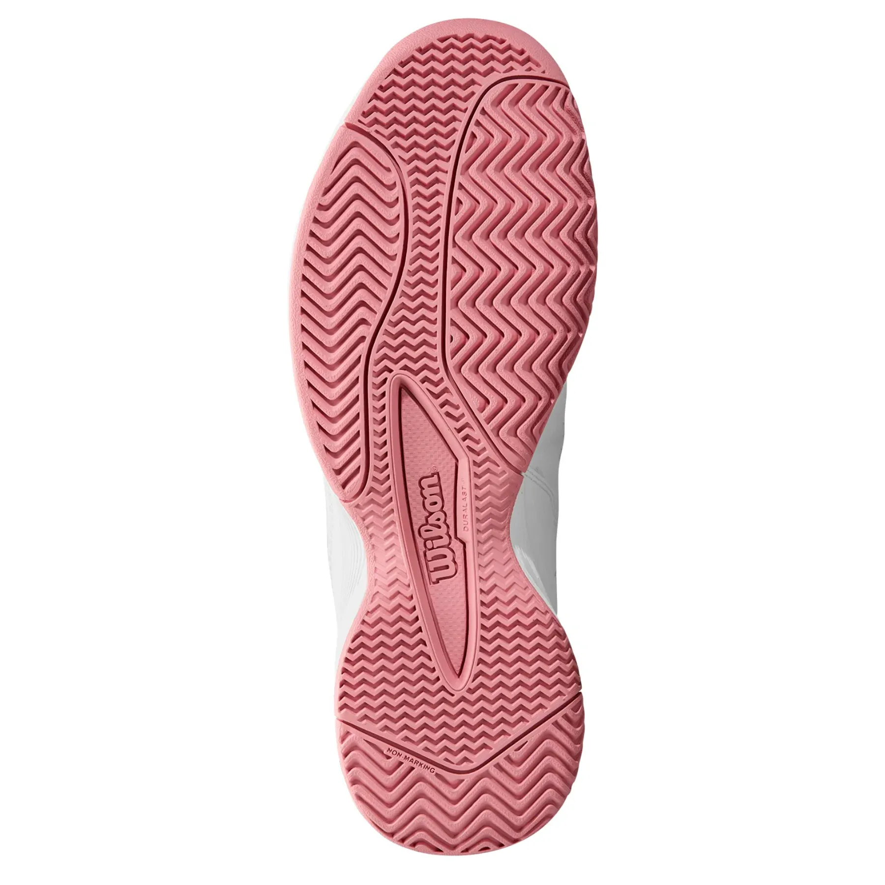 Quick lace Smooth Motion Wilson Rush Pro Jr L Tennis Shoes - White / White / Mauve Pink