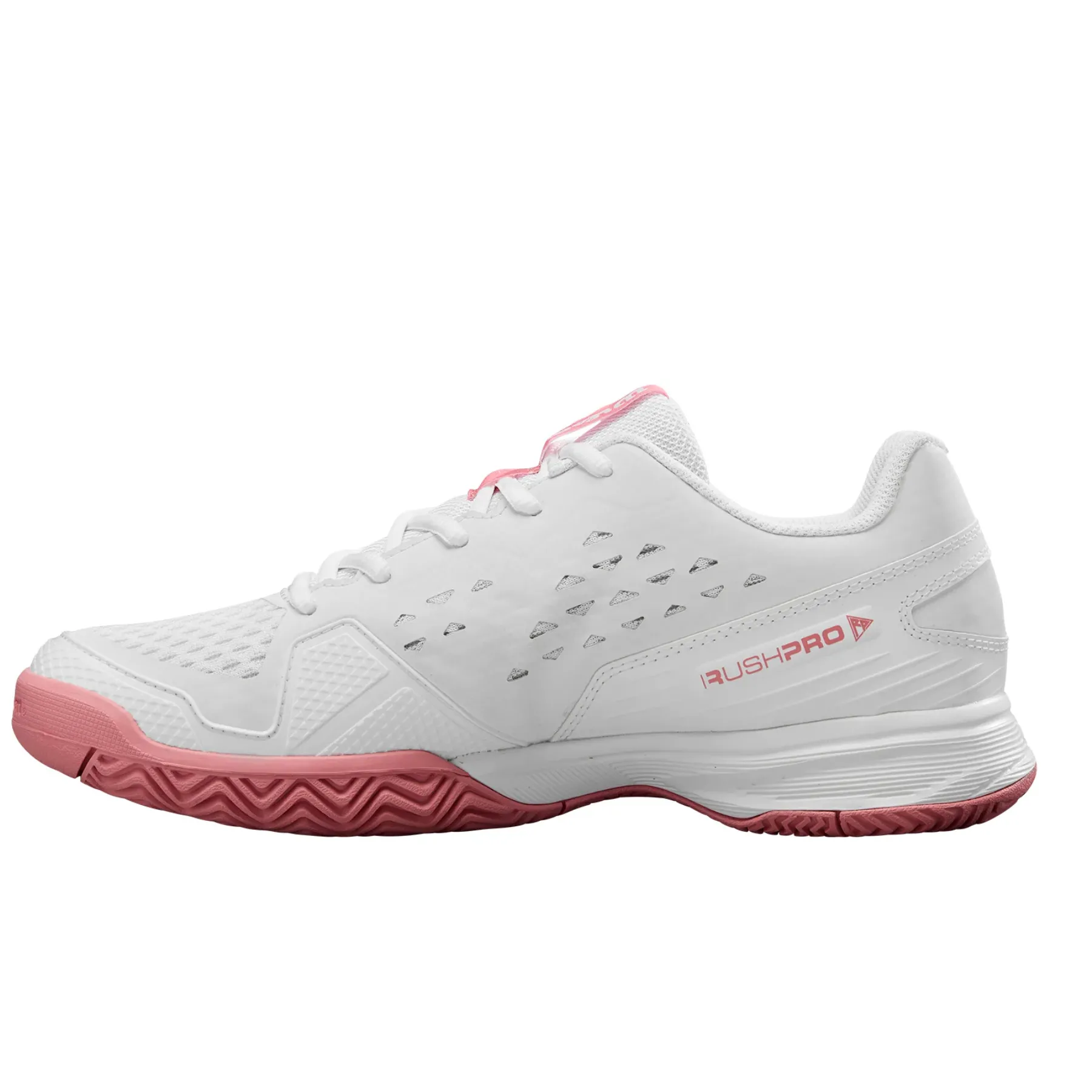 Wilson Rush Pro Jr L Tennis Shoes - White / White / Mauve Pink Impact Absorb Urban Life