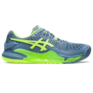 Asics Gel-Resolution 9 Tennis Shoes - Steel Blue/Hazard Green High Top Adjustable Straps