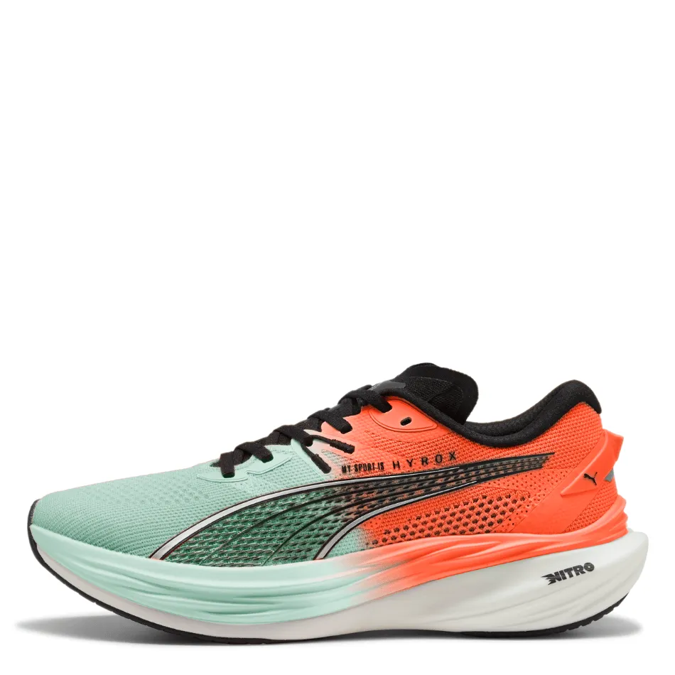 track - worthy trail shoes PUMA Men's Deviate NITRO 3 Hyrox Running Shoes in Glowing Red/Mint Melt AW25