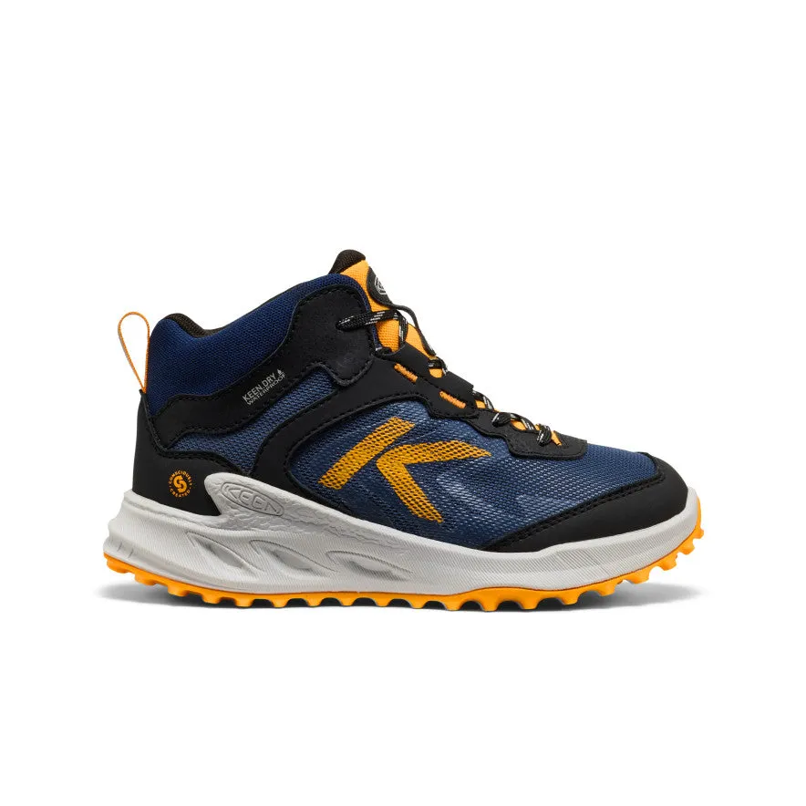 Neutral Arch Training Ready Big Kids' Zionic Waterproof Boot  |  Naval Academy/Bright Marigold