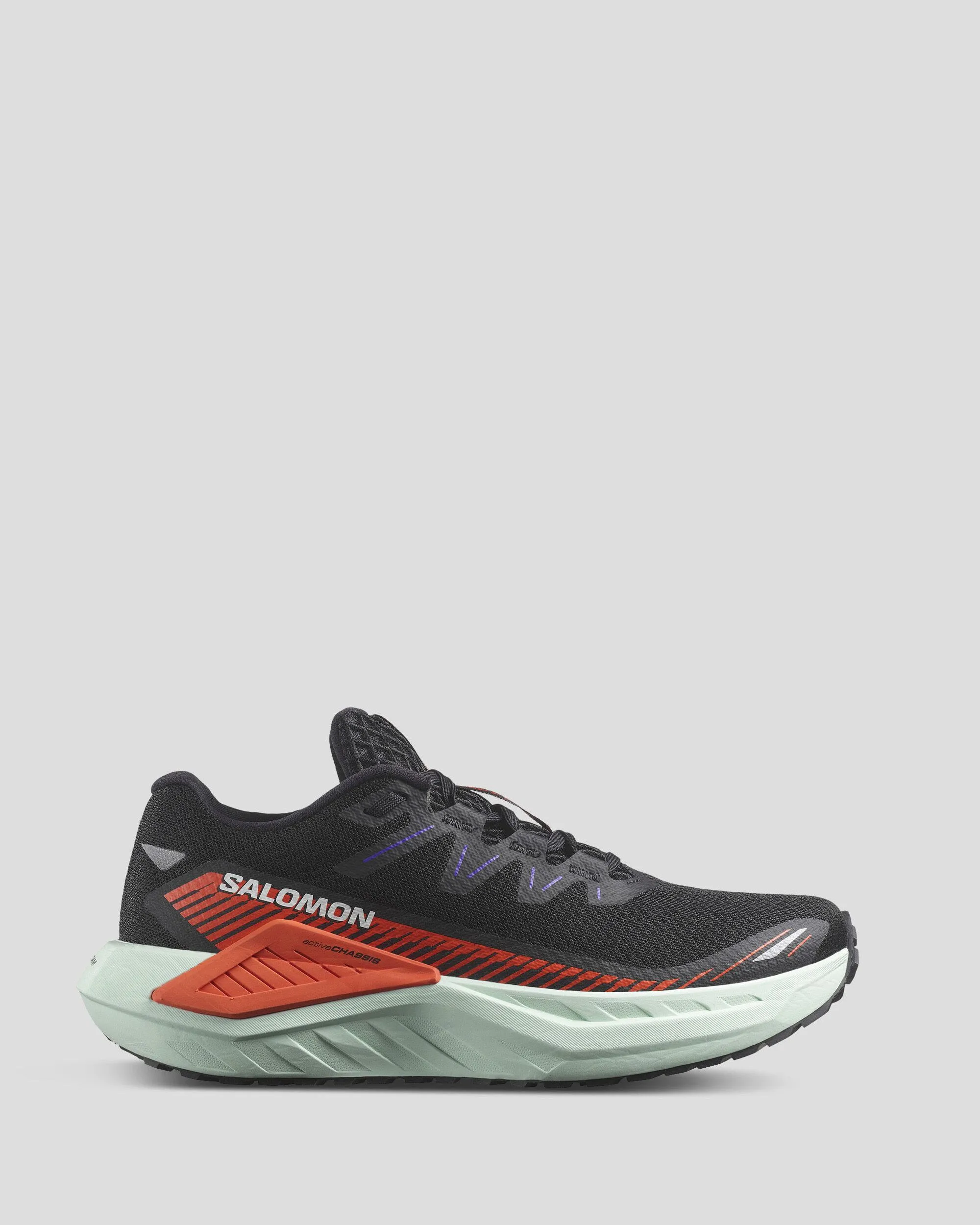 Women's Salomon DRX Defy Grvl Running Shoes - Black/CherryTomato/Bay Casual Fitness Step Control