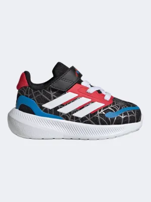 Street Glow Adidas Marvel Spider-Man Runfalcon Infant-Boys Sportswear Shoes Black/White/Ruby