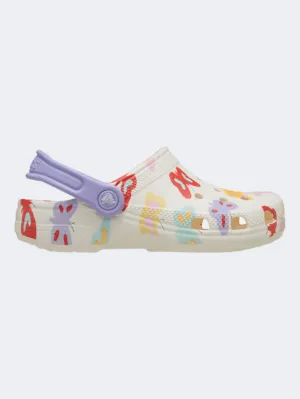 Crocs Classic Butterfly Graphic Infant Lifestyle Clog Chalk Commute Light Camera Look