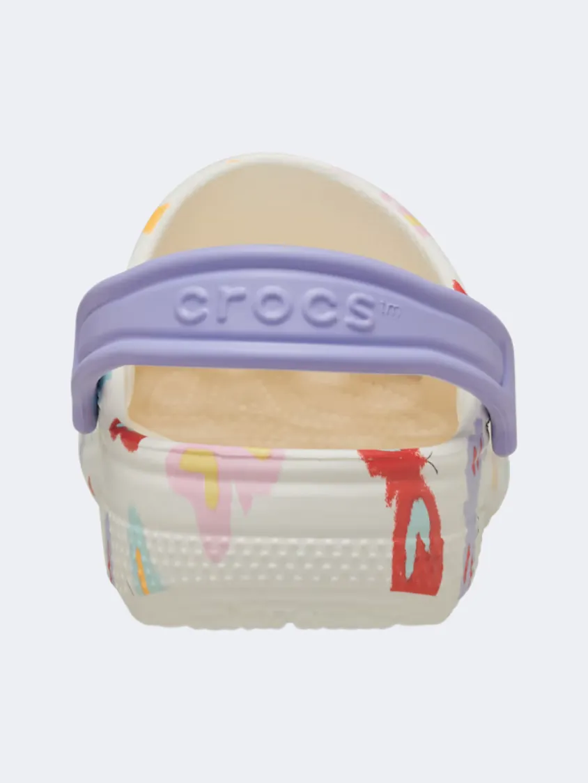 Power Grip Crocs Classic Butterfly Graphic Infant Lifestyle Clog Chalk