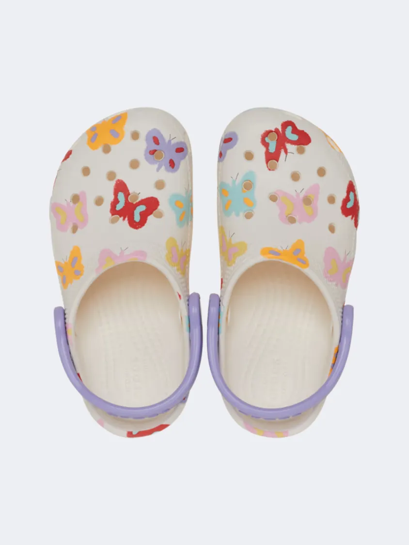 Soft Tone Classic Crocs Classic Butterfly Graphic Infant Lifestyle Clog Chalk