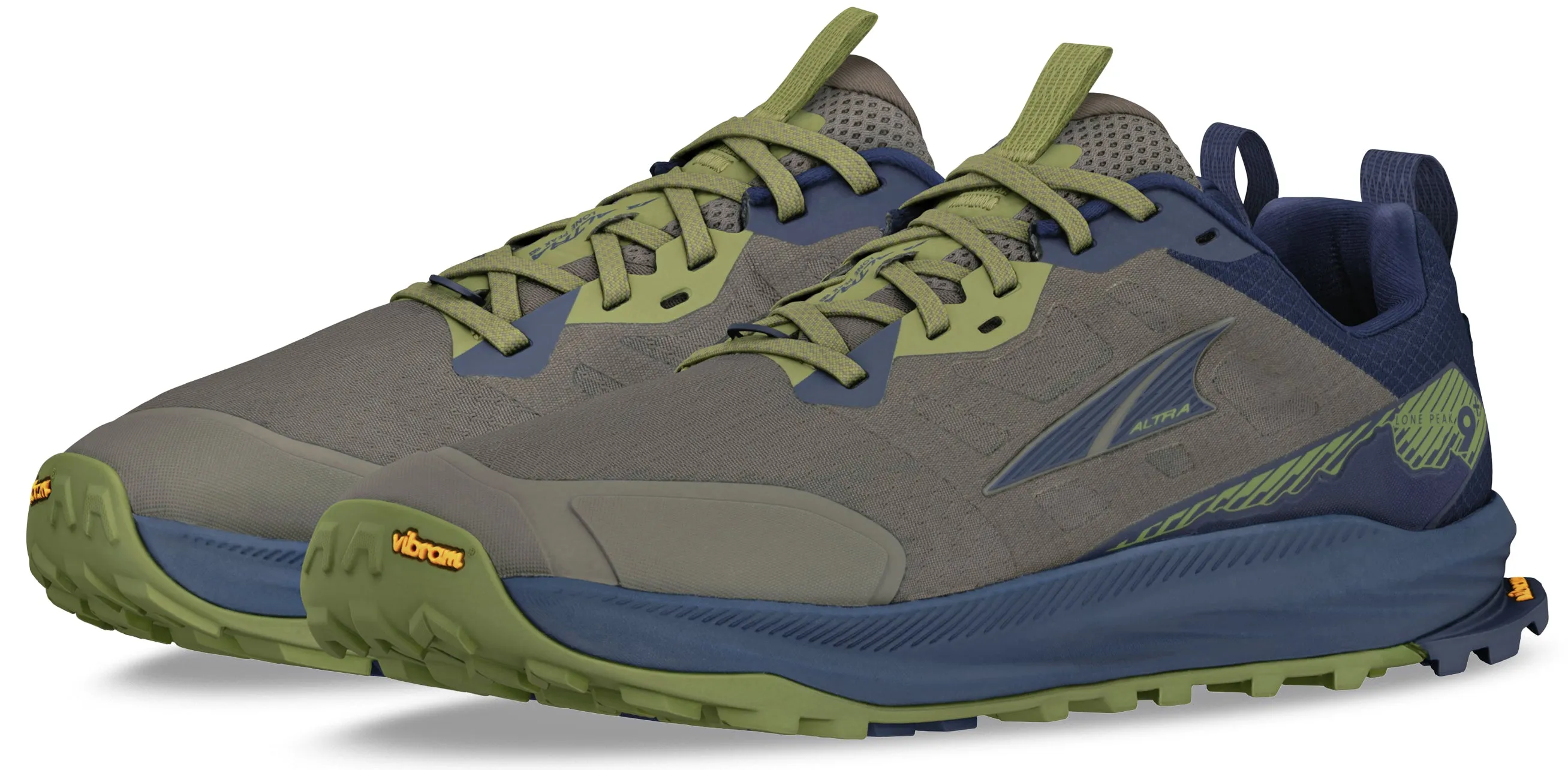 Durability Plus Urban Runner Altra Lone Peak 9  Mens Trail Running Shoes - Green
