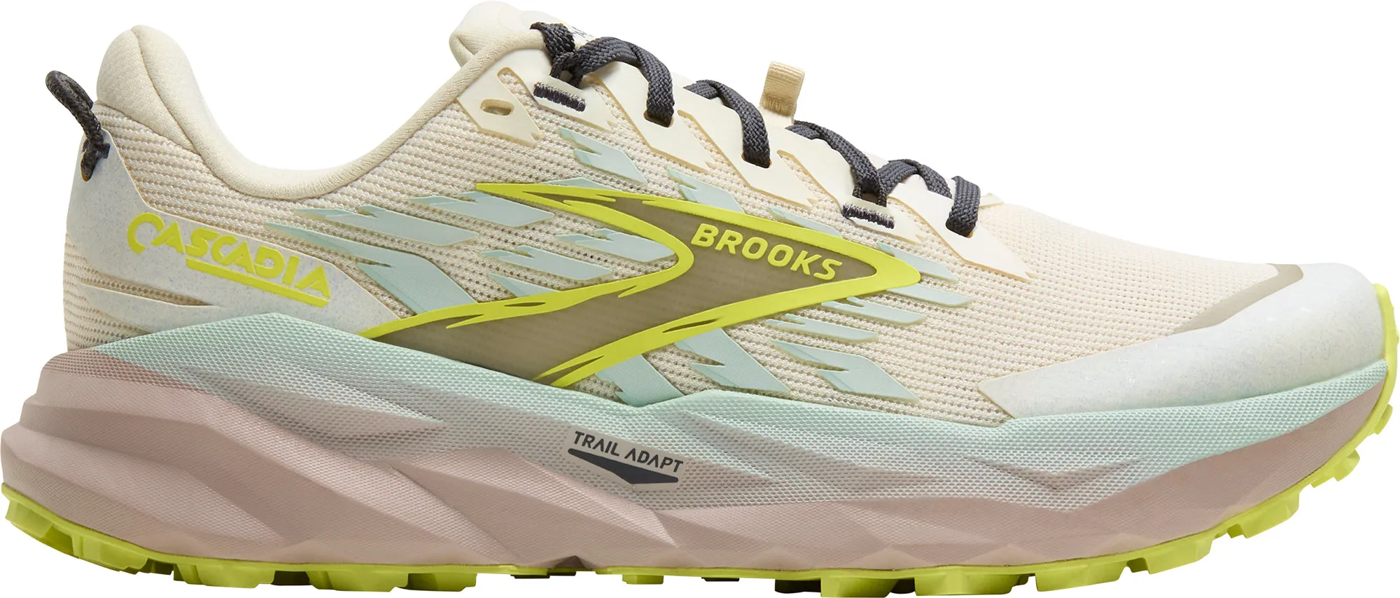 Quick Movement Brooks Cascadia 19 WIDE FIT Womens Trail Running Shoes - Cream