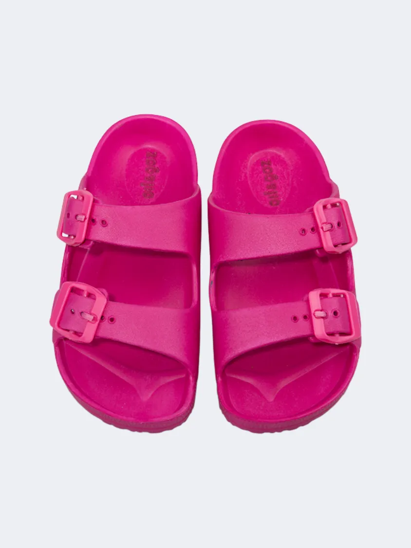 Oil And Gaz Chic Beach Kids-Girls Stripe Slide Fuchia Lace Up Style