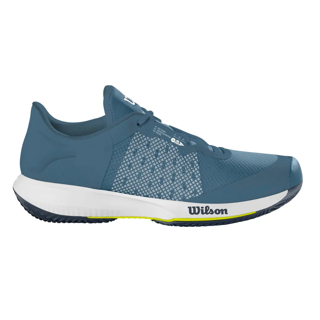 Wilson Kaos Swift Tennis Shoes -  China Blue/ White/ Sulphur Spring Durable Build