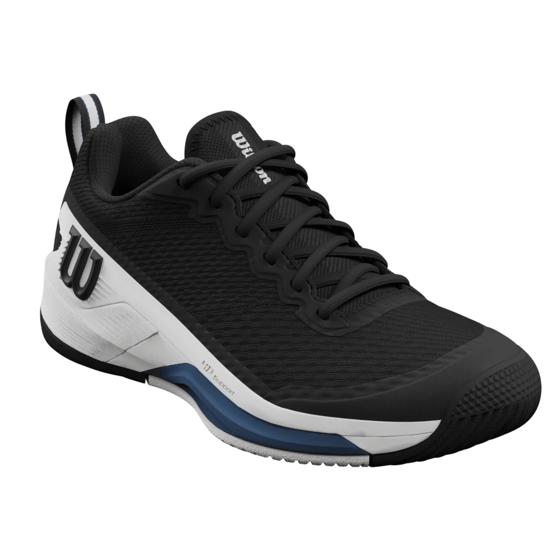Wilson Rush Pro 4.5 Men Tennis Shoes - Black/White/Ensign Blue Lightly Padded Dynamic Sole