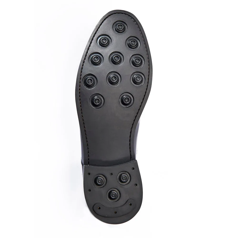 Fashionable Leather Fit Oxford Shoe - Rubber Sole - Black