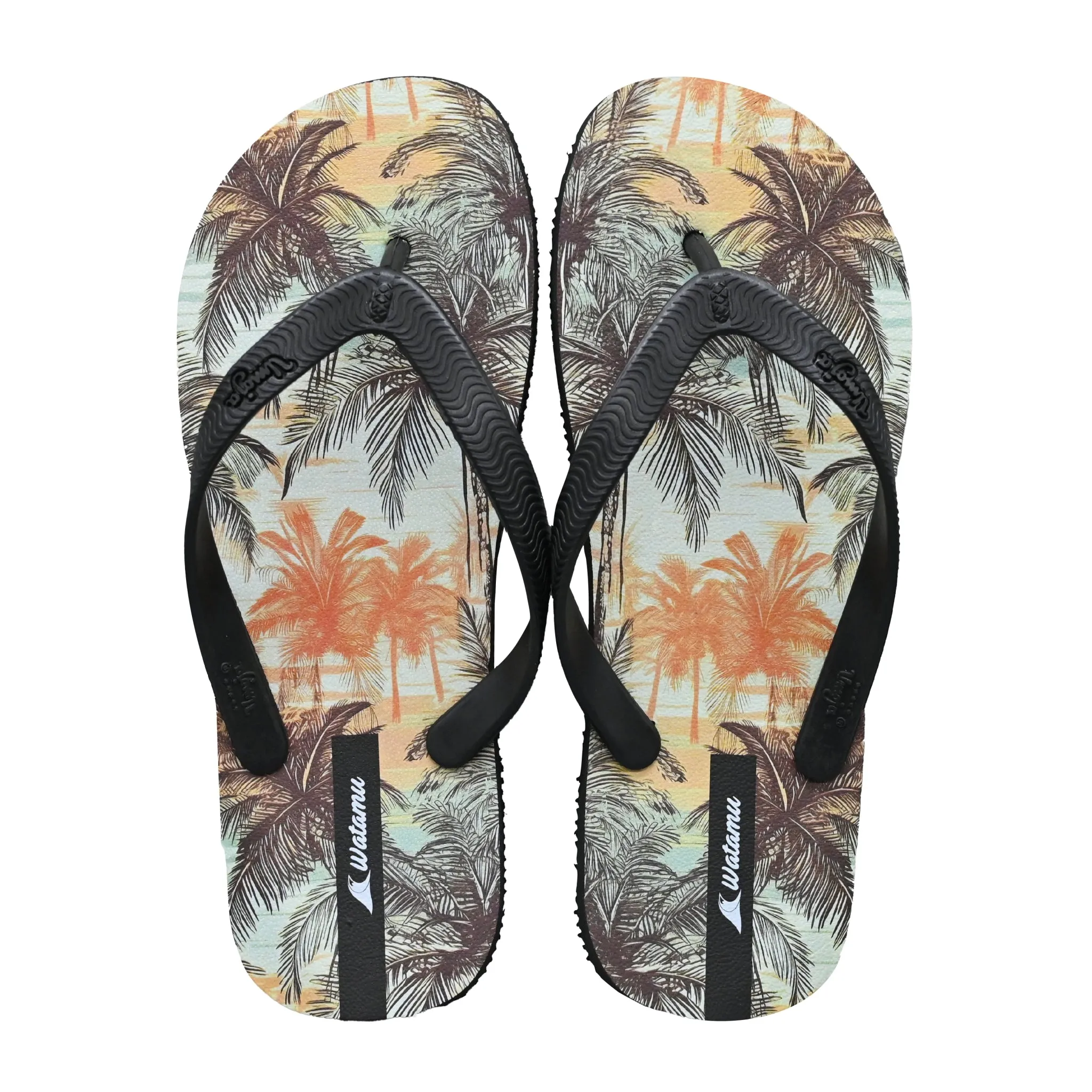 White Clean Road grip Digital Slippers Men - Tropical