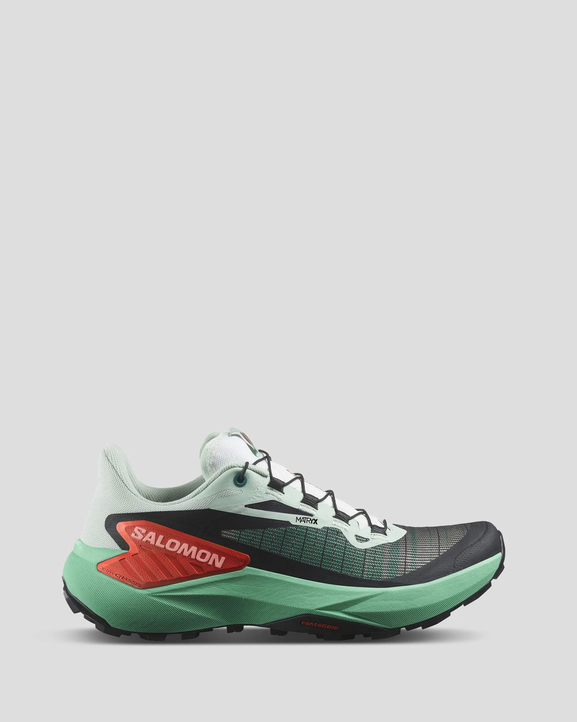 Run Ready Women's Salomon Genesis Trail Running Shoes - Bay/Electric Green/Cherry Tomato
