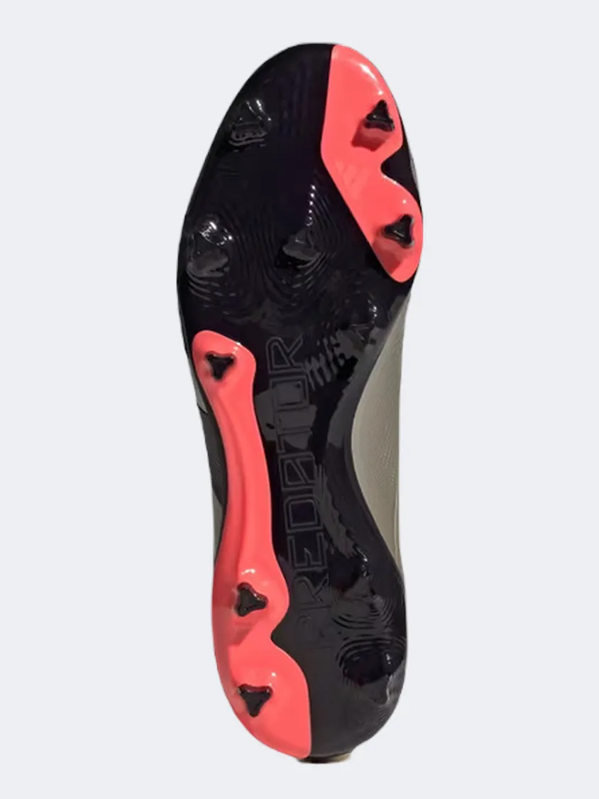 Adidas Predator League Fg Men Football Shoes Platinum/Black/Turbo replacement insoles Lightweight packaging