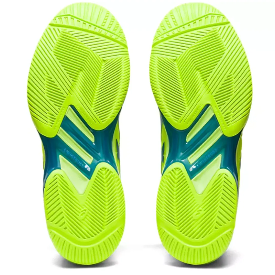 Asics Solution Speed FF 2 Women Tennis Shoes - Hazard Green/Reborn Blue Synthetic Upper Outsole Grip