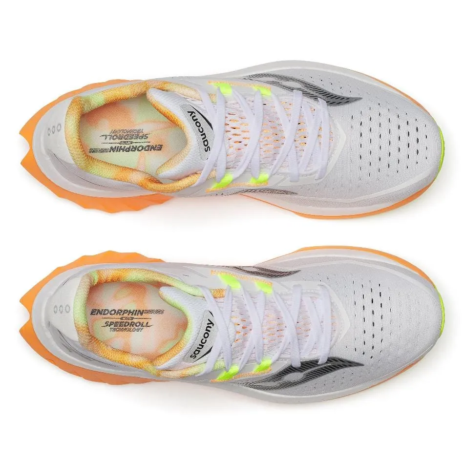 jogging shoe equivalent slip - resistant shoes Saucony Men's Endorphin Speed 4 Running Shoes in White/Peel SS25