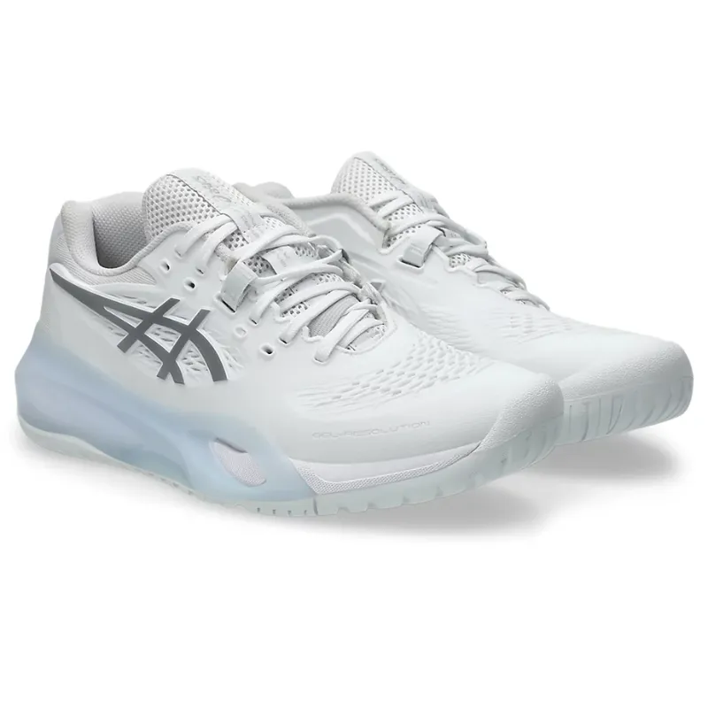 Fashion Edge Training Asics Gel Resolution Womens Tennis Shoes - White/Pure Silver