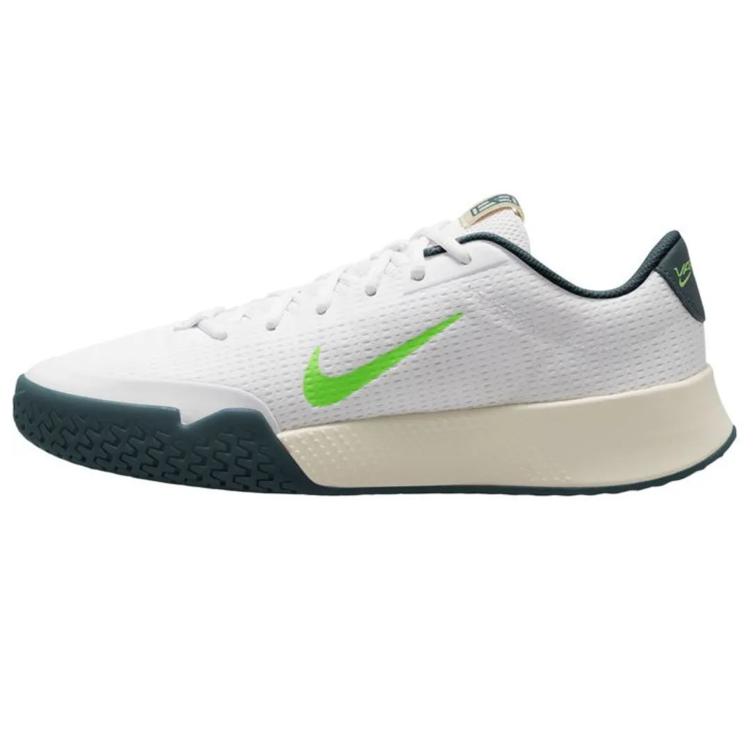Nike Court Vapor Lite 2 White Green Strike - Deep Jungle Men's Hard Court Tennis Shoes Ventilated Stretch Fabric