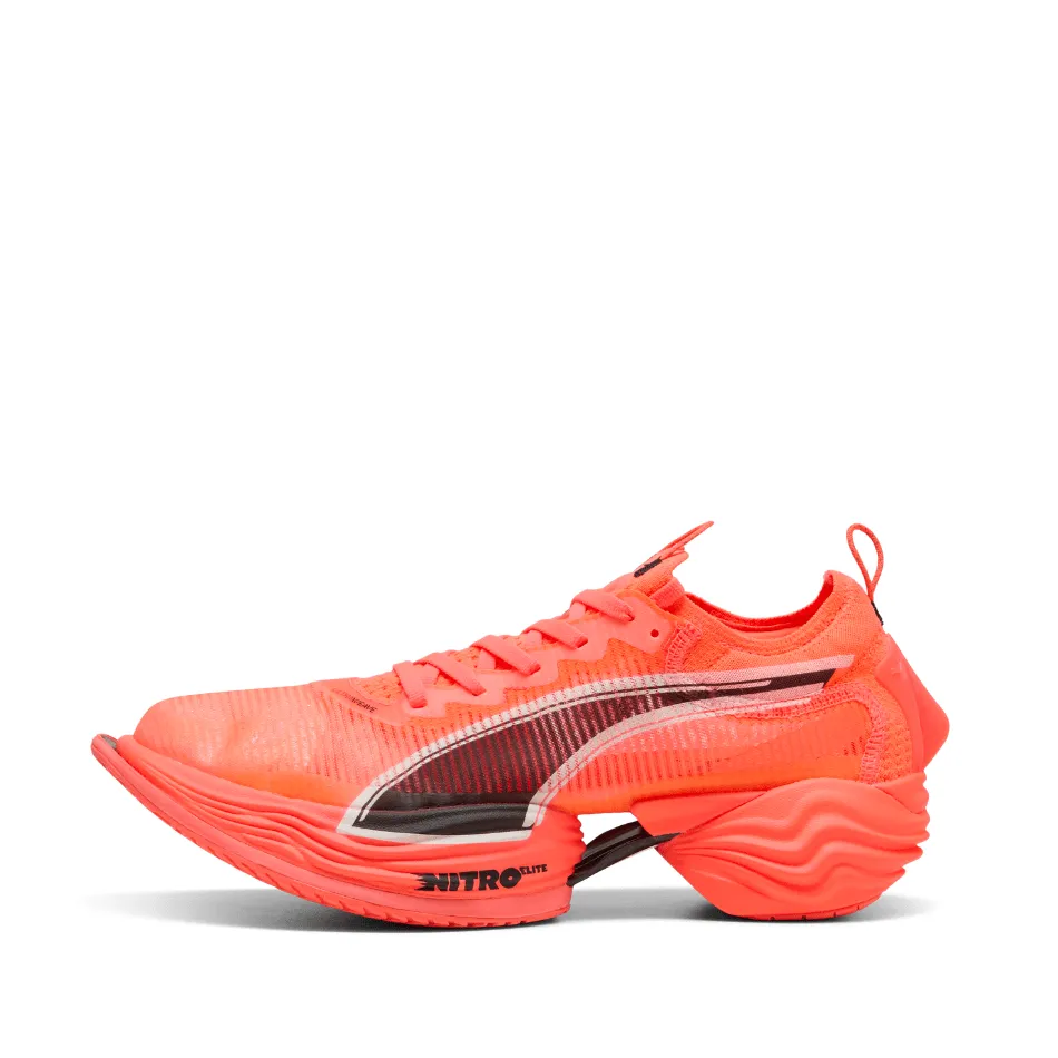 AntiOdor Puma Men's Fast-R NITRO Elite 2 Running Shoes in Glowing Red/Puma White SS25
