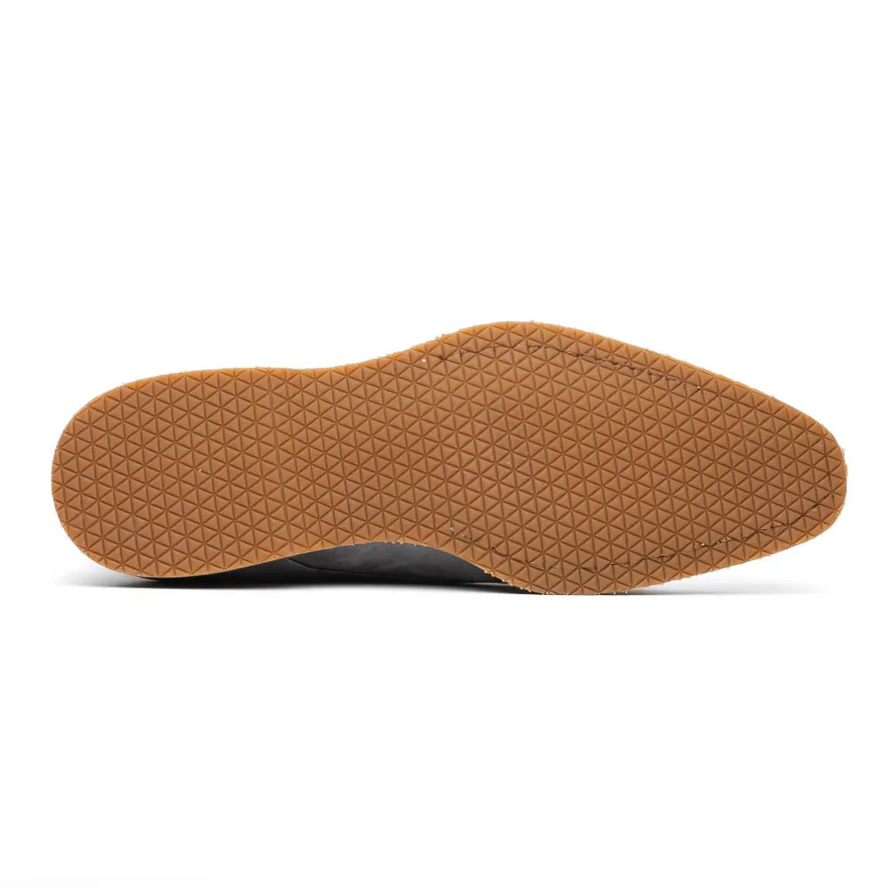 56-105-GRY LEGERRA Sueded Goatskin Monkstrap Grey Head Turn