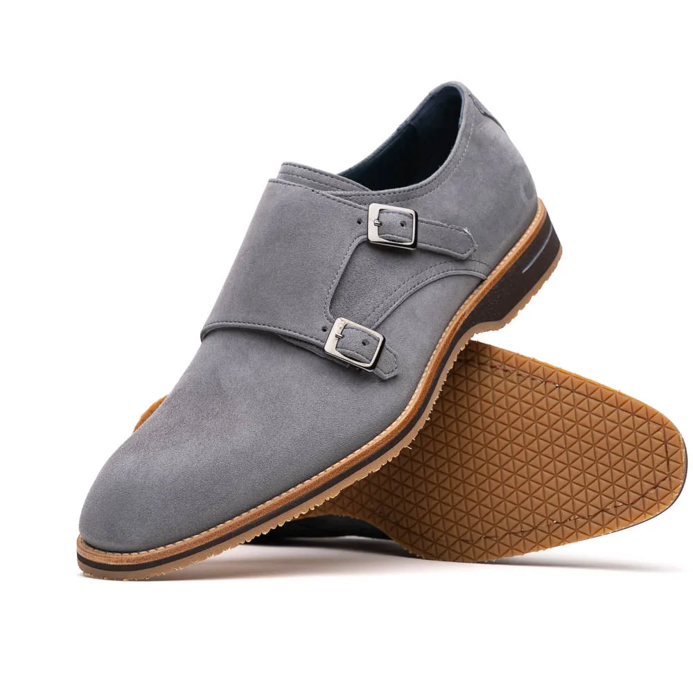 Slim Shape 56-105-GRY LEGERRA Sueded Goatskin Monkstrap Grey