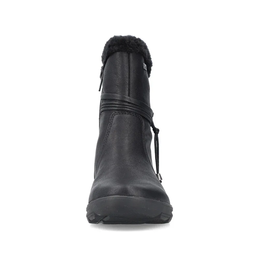 Rieker Z0070 Berta Black Leather Boot (Women's) Snowy weather