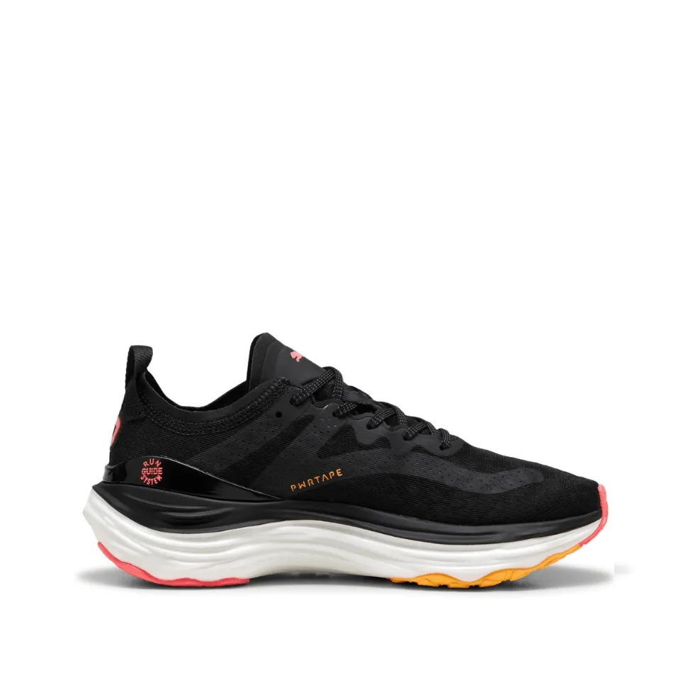 Puma Women's ForeverRun NITRO in Black-Sun Stream-Sunset Glow AW24 improved performance zipper closure shoes