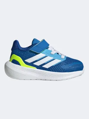 Adidas Runfalcon 5 Infant-Boys Running Shoes Blue/White/Lemon Office Smart