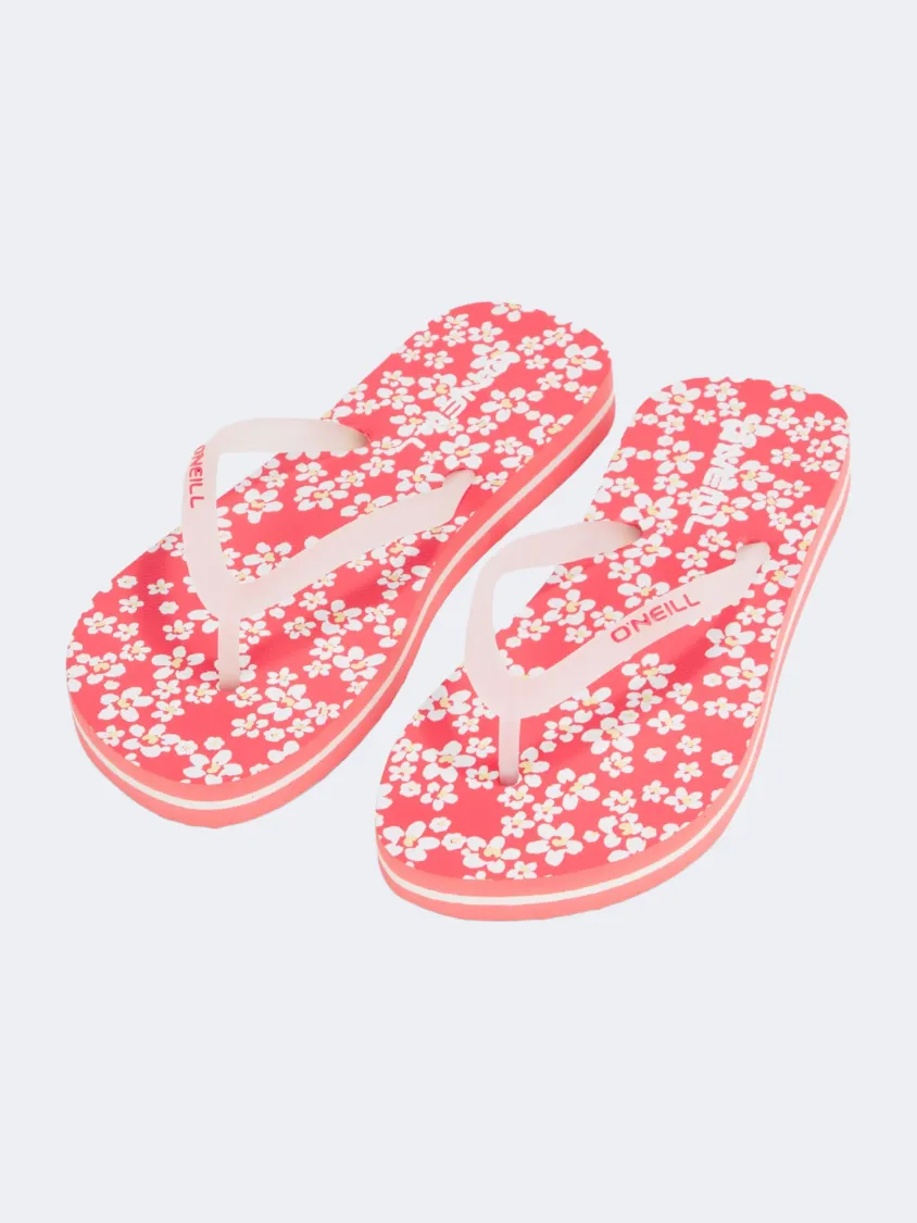 Oneill Profile Graphic Girls Beach Slippers Pink Run Free Comfort collar