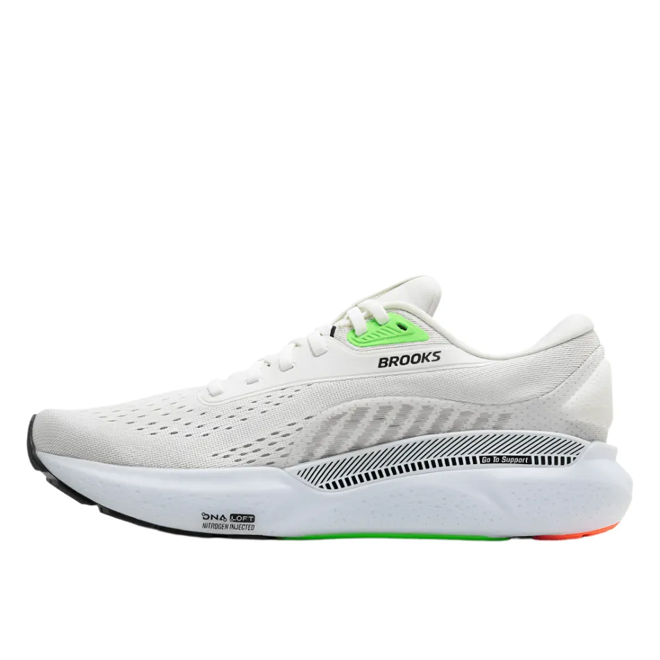 performance - oriented Brooks Men's Adrenaline GTS 24 Running Shoes in White/Gecko/Atomizer AW25