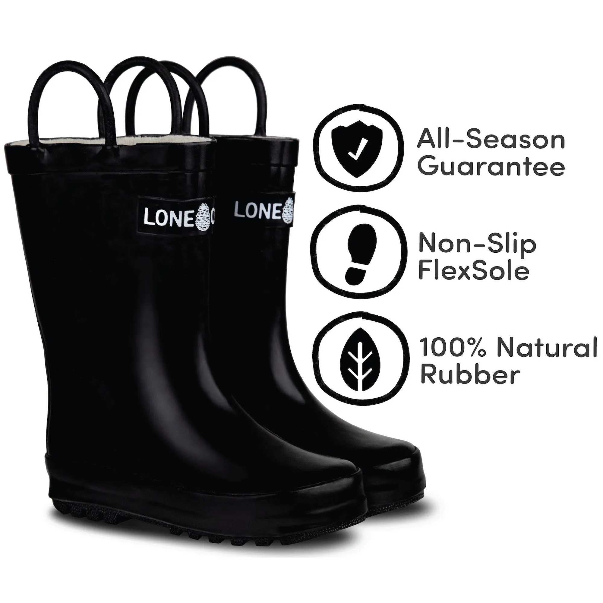 Shiny Black Rain Boot Outdoor Walking Gear Outdoor Walking Boots