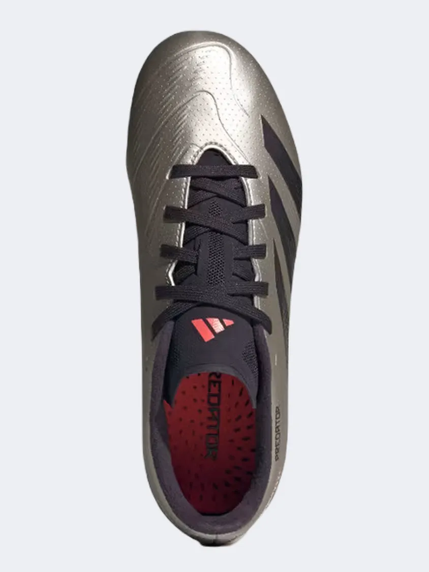 Adidas Predator League Fg Kids Football Shoes Platinum/Black/Turbo squash - court shoes