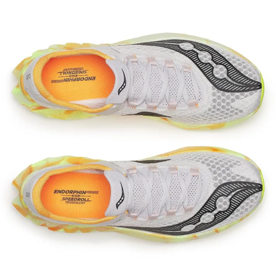 beginner suitability Cool Weather Saucony Men's Endorphin Pro 4 Running Shoes in Fog/Peel SS25