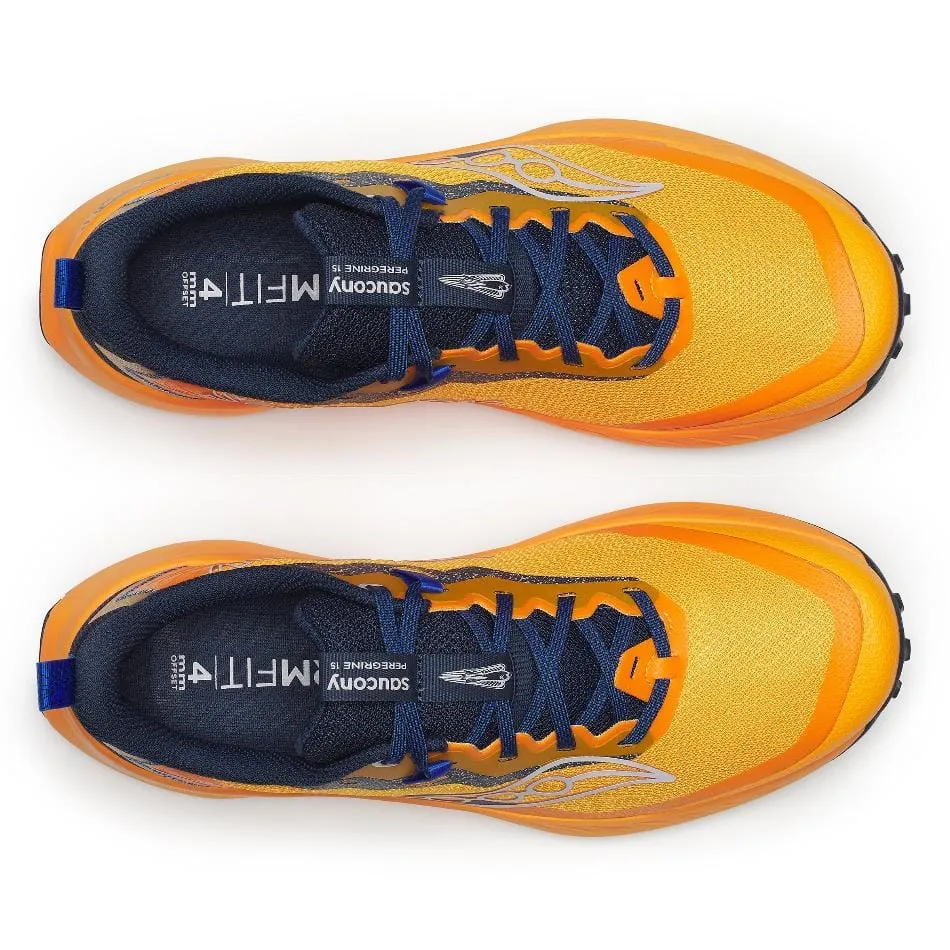 Saucony Men's Peregrine 15 Running Shoes in Peel/Navy SS25 running tops