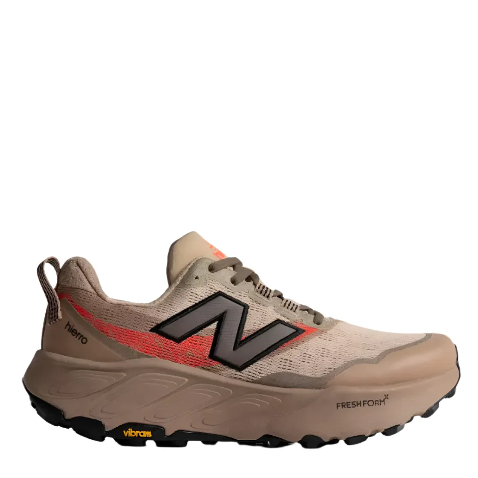 New Balance Men's Hierro V9 Trail Shoes in Desert Clay/Earth Shadow/Urgent Red AW25 fair play