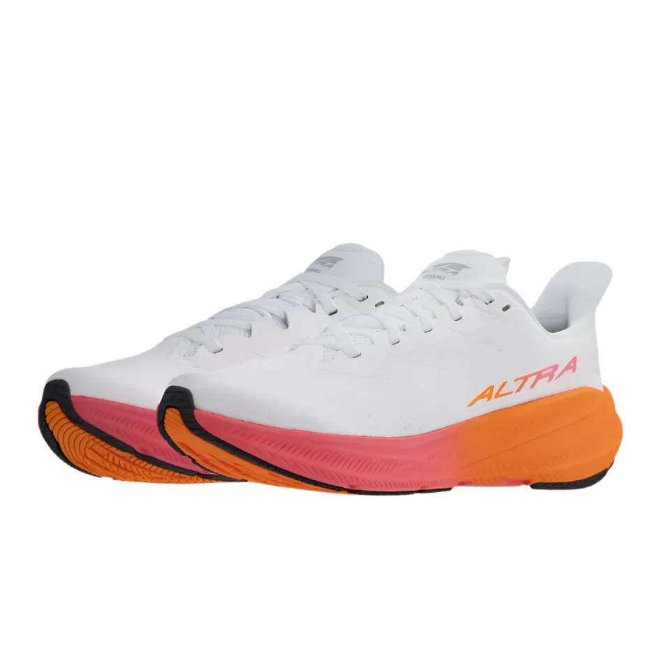 Altra Women's Experience Flow 2 Running Shoes in White/Orange AW25 running shoes with traction pattern