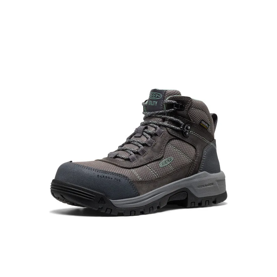 Women's Skokie Waterproof Work Boot (Carbon Toe)  |  Magnet/Black Low Arch Anytime Go