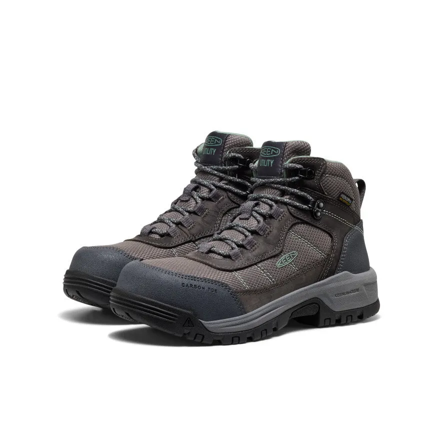 Fashion Glow Durable Material Women's Skokie Waterproof Work Boot (Carbon Toe)  |  Magnet/Black