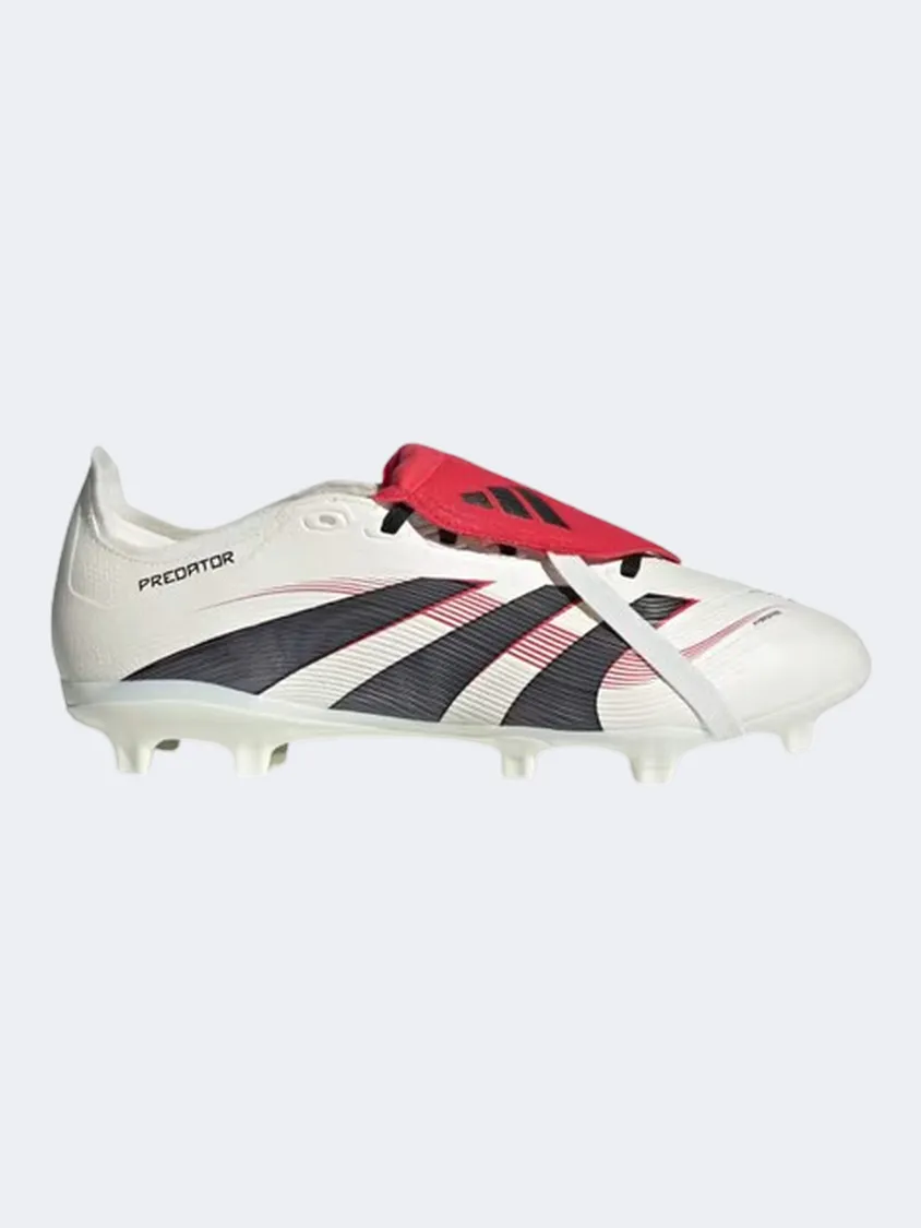 wet conditions Adidas Predator League Fold Over Tongue Men Football Shoes White/Black/Ruby