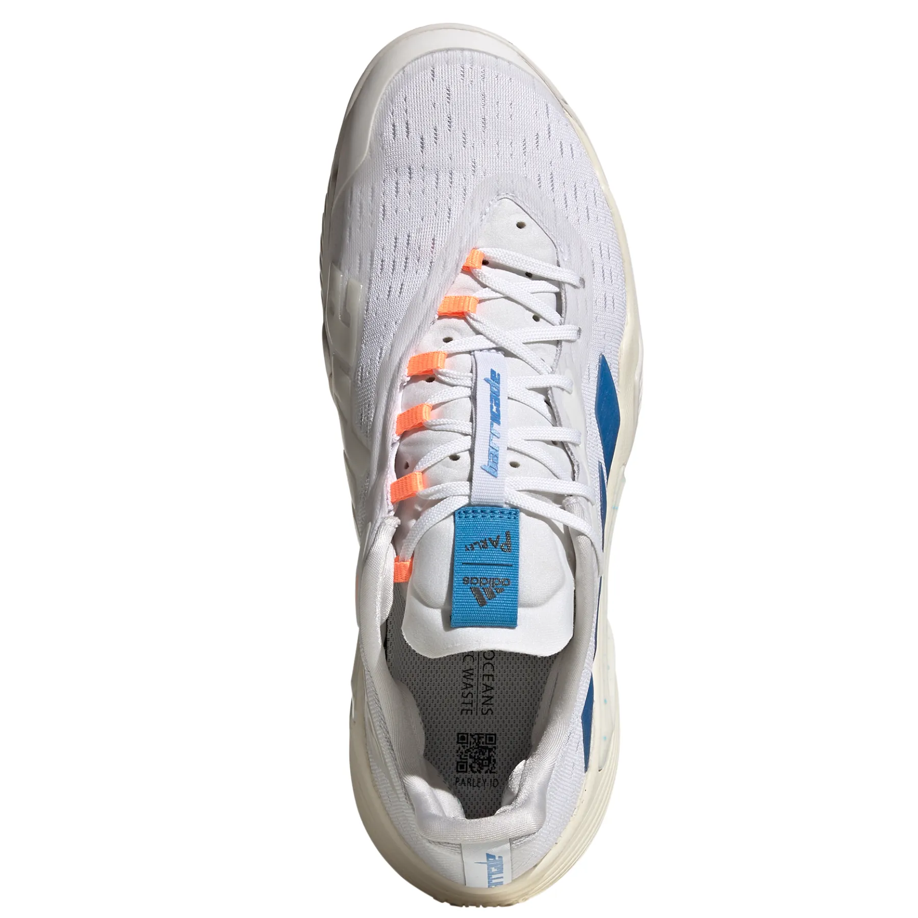 Adidas Performance Barricade  Men Tennis Shoes - Cloud White/Pulse Blue/Mint Ton Balanced Fit Ventilation Mesh