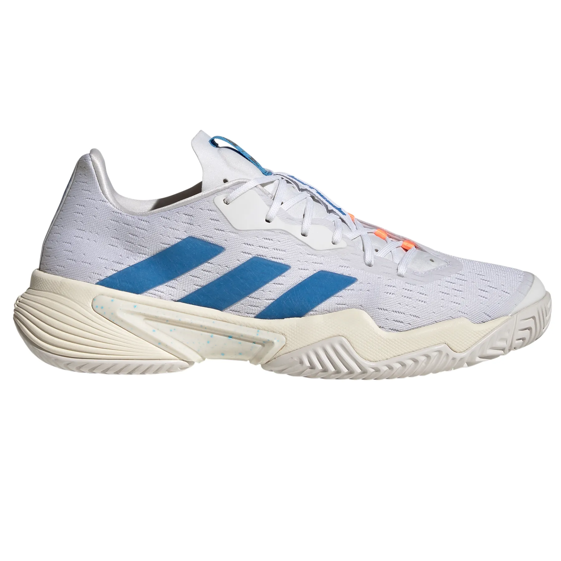 Adidas Performance Barricade  Men Tennis Shoes - Cloud White/Pulse Blue/Mint Ton Ventilated Sides