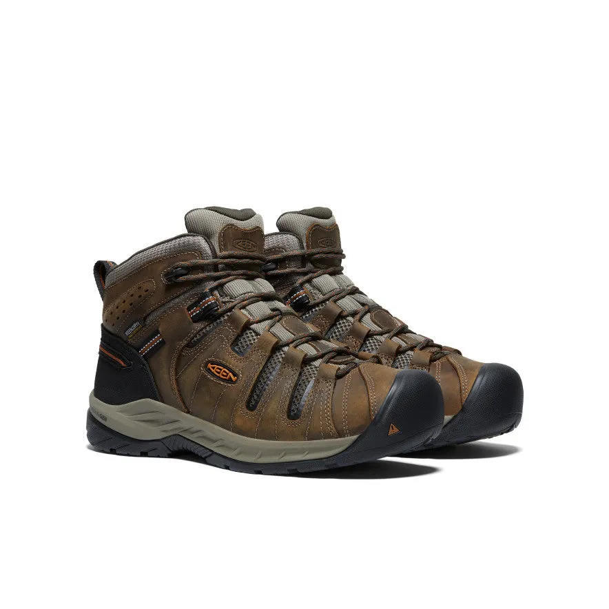 Rugged Trail Comfort Padding Men's Flint II Waterproof Mid (Soft Toe)  |  Black Olive/Brindle