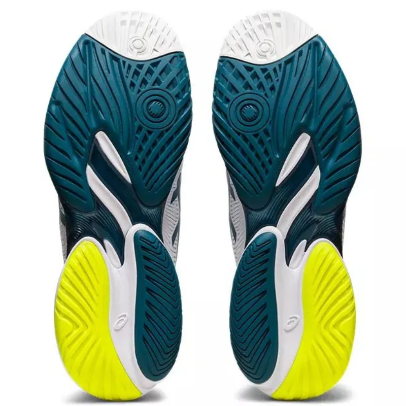 Seamless Fit Workout Support Asics Court FF 3 Mens Tennis Shoes - White / Gris Blue