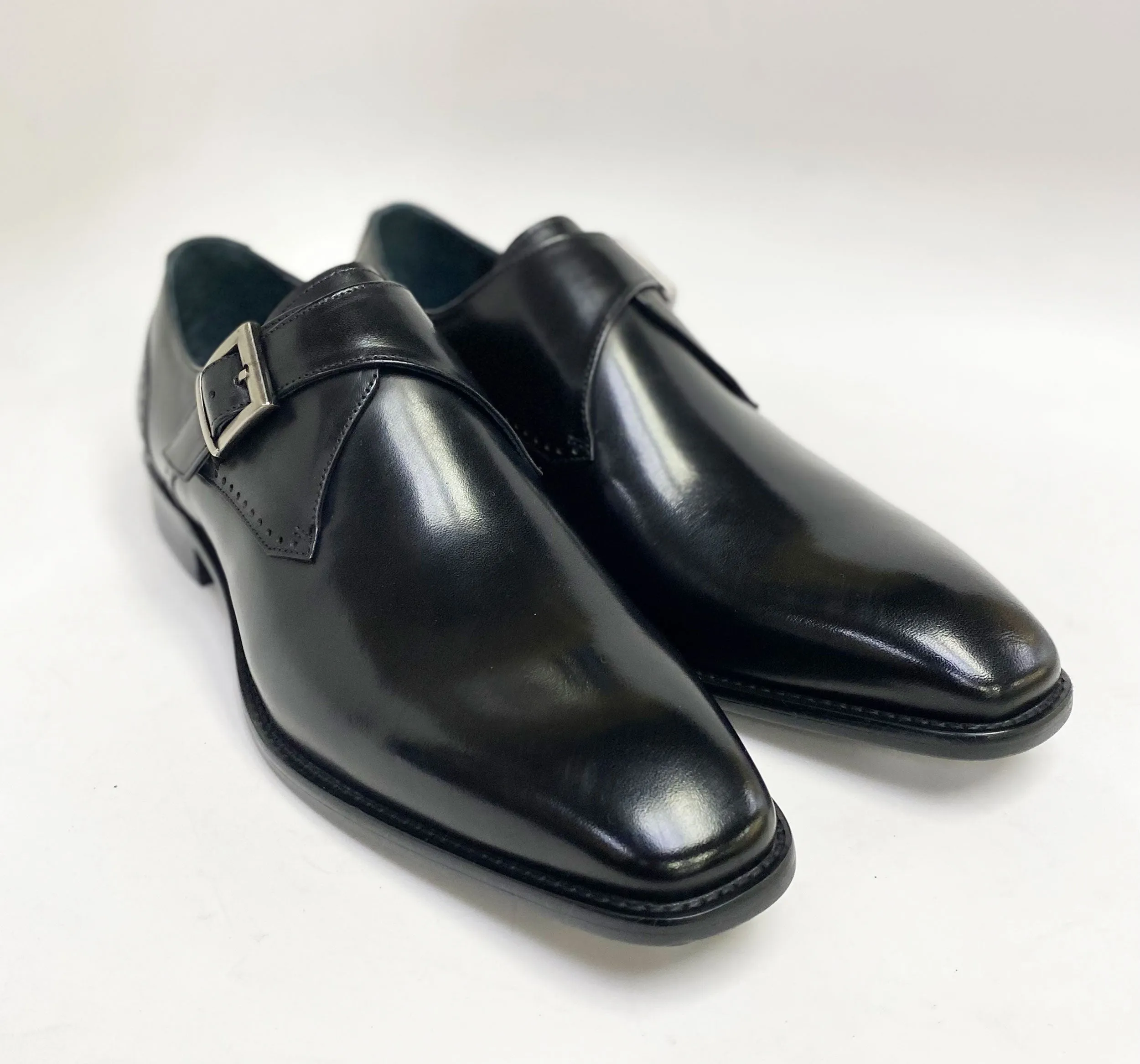 Edge Pace Burnished Leather Monkstrap Black