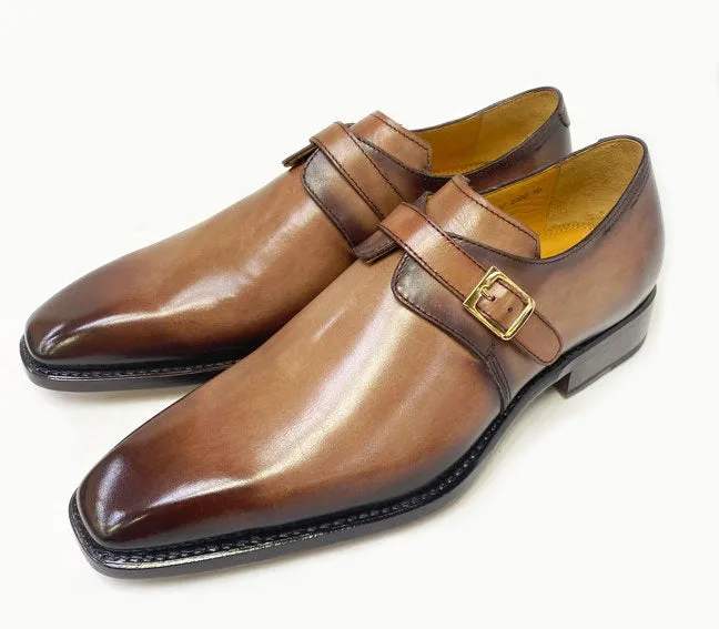 Trust Walk Edge Shade Ugo Vasare "Brooks" Monkstrap Shoe Walnut