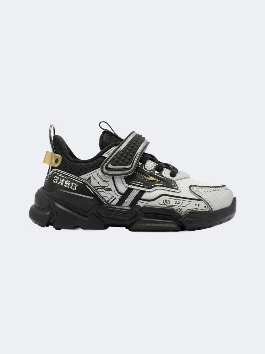 Erke Casual Infant-Boys Lifestyle Sneakers Black/Silver Picnic Easy