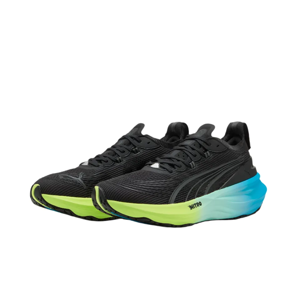 weekend runner PUMA Men's Foreverrun NITRO 2 Running Shoes in PUMA Black/Fizzy Light/Speed Blue AW25